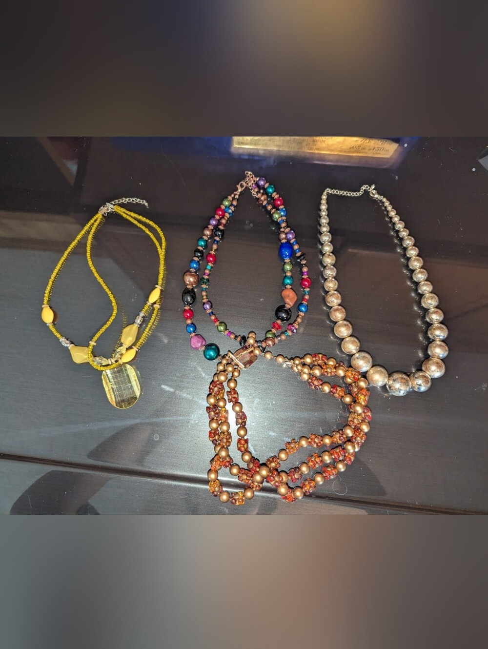 4 Pc Vintage Boho Vibe Costume Jewelry Necklace Lot